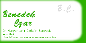 benedek czar business card